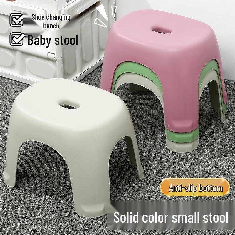 Kids' Cartoon Non-Slip Plastic Stool for Bathroom and Living Room