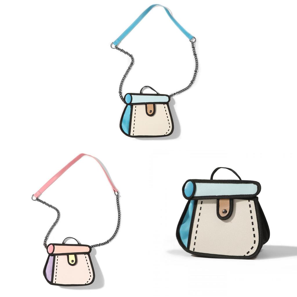 Cartoon Anime Canvas Bag With Contrast Color Design For Daily Casual Use