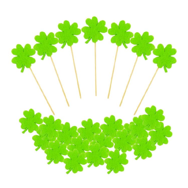 

Saint Patrick s Day Clover Shape Green Cake Card Insertion Cake Decoration DIY 1
