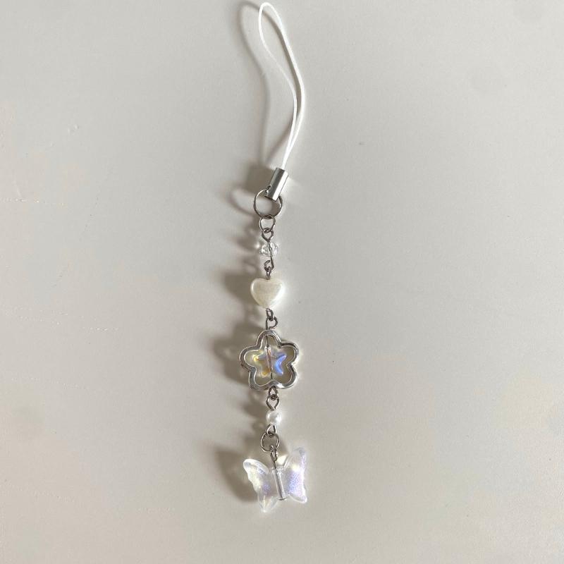 Phone Strap Y2K Phone Charm Keychain Star Bowknot Butterfly Keychain for Women Girls Halloween Handmade Jewelry Ornament