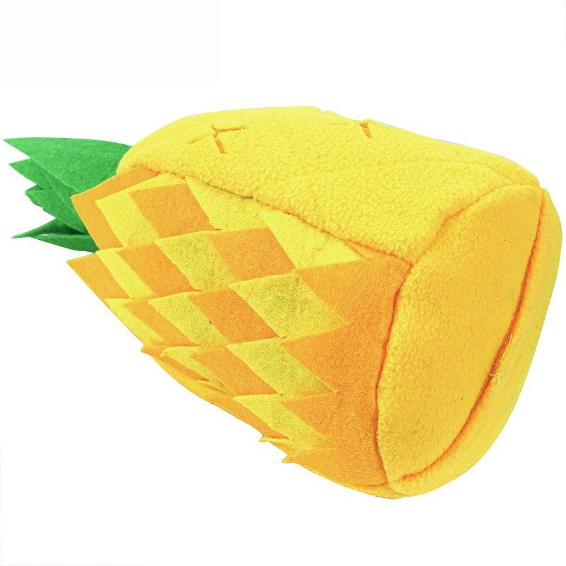 Pineapple Snuffle Pet Toy Hide Food Puzzle Plush Dog Toy Squeaky Teeth Grinding Relieve Boredom Interactive Training Toy for Dogs Pet Daily Play