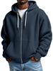 Felpa da uomo con cappuccio e zip a nido d'ape, spalle cadenti, casual, vestibilità larga, giacca cappotto da uomo