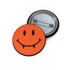 Smiley Face W/ Fangs Pin Button Pinback Badge Dracula Vampire Halloween Orange