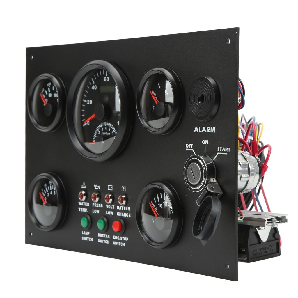 Conjunto de 5 Instrumentos Velocímetro Nível de Combustível Temperatura da Água Medidor de Pressão do Óleo Voltímetro Barco