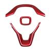 Honda Accord 18th Gen Red Interior Trim Kit: Gear Shift Frame, Armrest, Air Vent, Gear Knob, Steering Wheel.