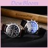 Hot Selling Men's Watch With Three-eye Blue Glass Belt Quartz Watch Casual Style Gift Watch