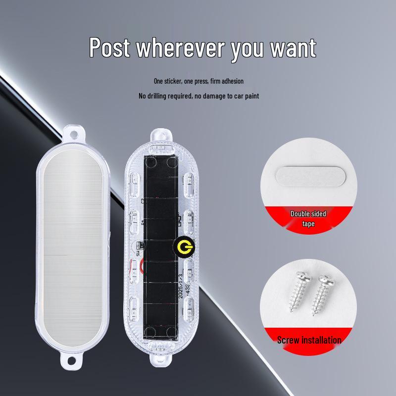 Solar-Powered Anti-Tailgating LED Warning Rear Light for Vehicles