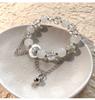 Fashion White Moonstone Natural Stone Beaded Moon Bracelet for Women Butterfly Wedding Bracelet Bohemian Jewelry Adjustable Gift
