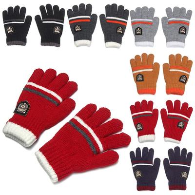 Kinderhandschuhe Winter Vollfingerhandschuhe Gestrickt Weich Kinder Fäustlinge 6-12J Jungen Mädchen Handschuhe Dick Warmhalten Herbsthandschuh