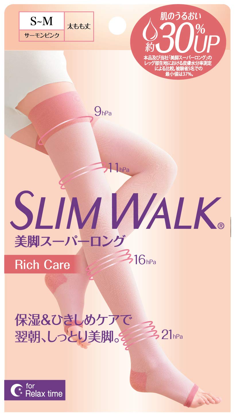 

Компрессионные носки Slim Walk Красивые ноги Супердлинные Богатый уход Розовые Компрессионные носки для сна AskDoctors Содержат коллаген Увлажняющие S-M розовый