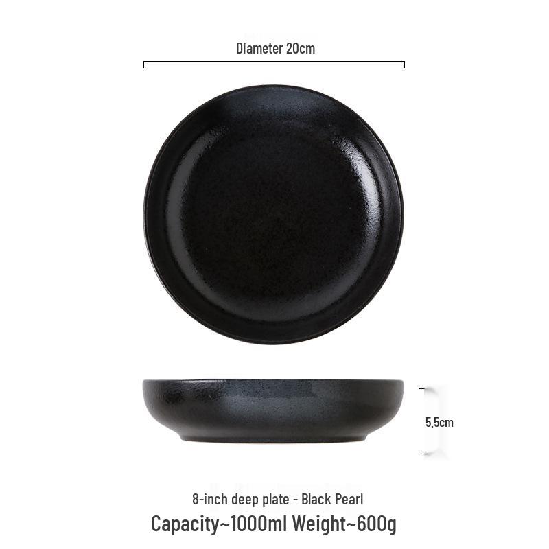 

10-дюймовая глубокая японская керамическая тарелка - Креативная кухонная посуда для салата, овощей и супа