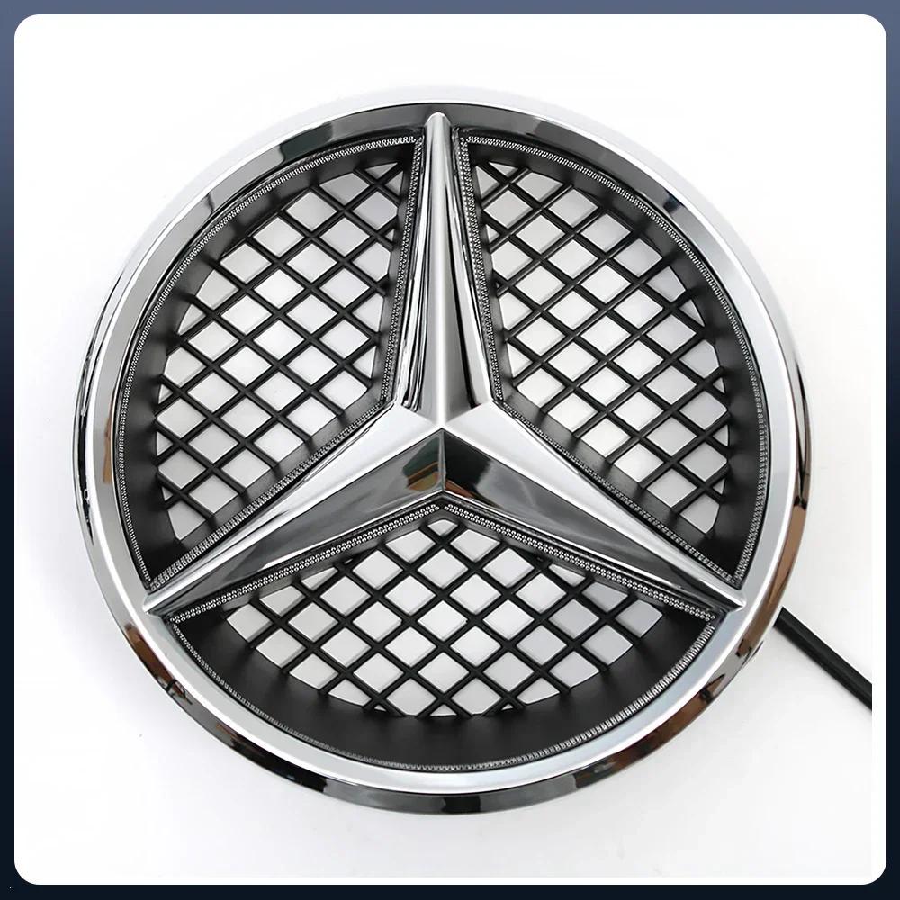 2025 Heiß Für Mercedes Benz Für Mercedes Benz OE LED Emblem Licht Auto Silber Und Schwarz Frontgrill Beleuchtetes Logo Stern Abzeichen B