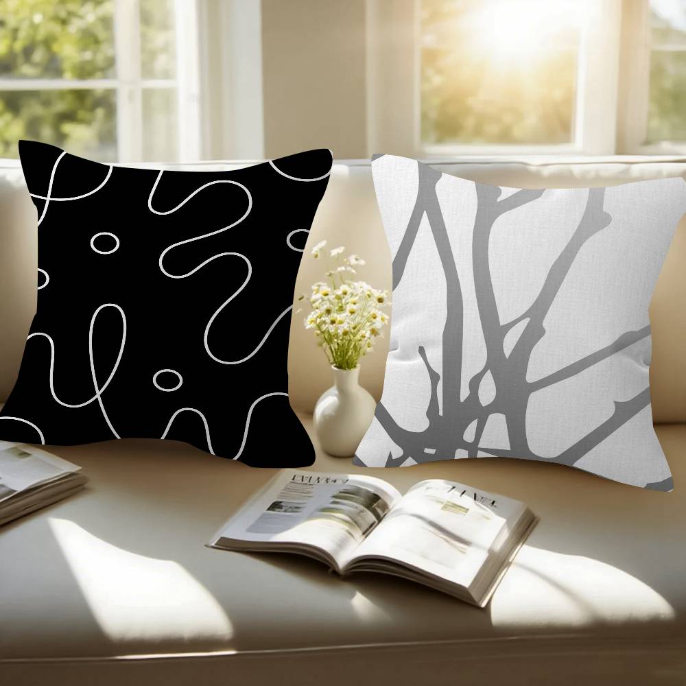 Minimalism Black And White Pillowcases Home Bedding Decorative Pillow Cover Wedding Super Soft Pillow Case