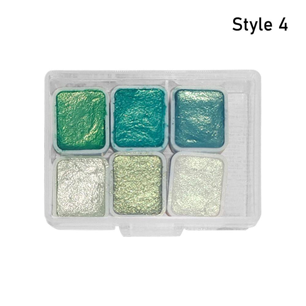 

1 шт., 6 кольорів, 1 мл, набір пігментів, перламутрова металева палітра, стійка однотонна акварельна фарба Style 4