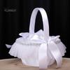 Innovative Portable Exquisite Workmanship Hand Flower Basket Feather Design Wedding Bridesmaid Flower Basket Scene Layout Prop