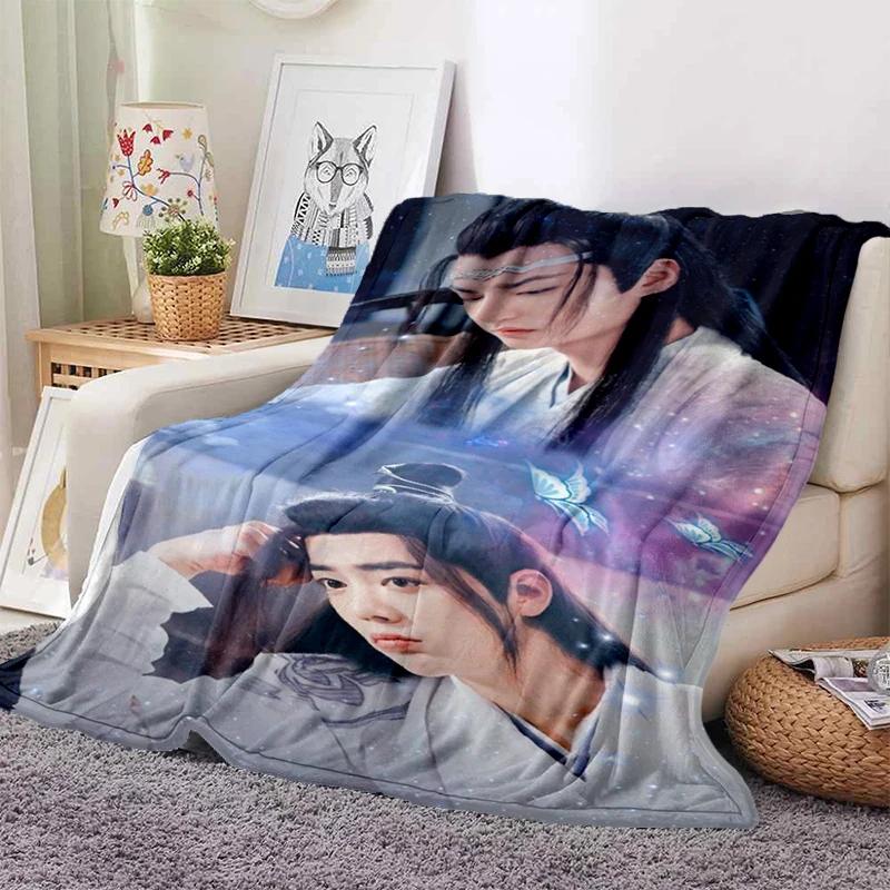 Drama The Untamed xiao zhan wang yi bo Weiche Überwurfdecke, Überwurfdecke, weiche Cartoon-bedruckte Tagesdecke, Tagesdecke, Sofa-Geschenk