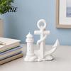 Sailing Enthusiast Decor Desk Decor Lighthouse Boat And 3D Printed Statue Nautical Medium Size Ocean Gift Theme Figurine for