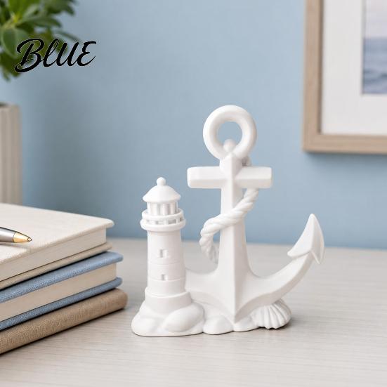 Sailing Enthusiast Decor Desk Decor Lighthouse Boat And 3D Printed Statue Nautical Medium Size Ocean Gift Theme Figurine for