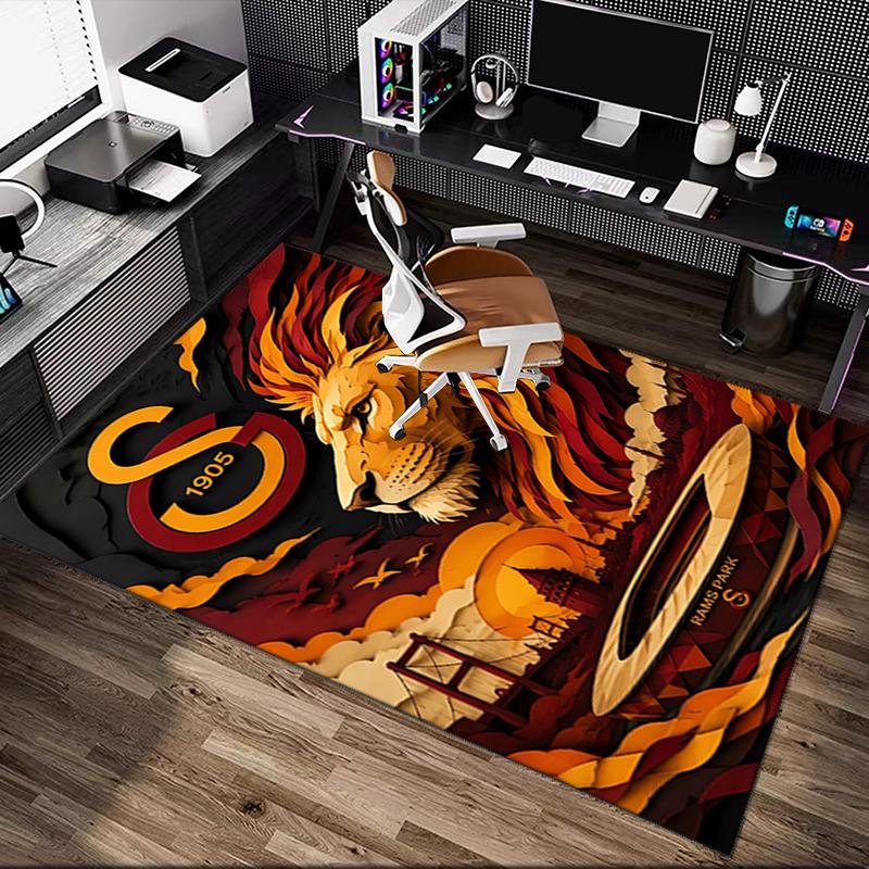 1 Stück Galatasaray SK Teppich, Bequemer bedruckter Teppich für den Wohnbereich, Gemütlicher Teppich für Bürostühle