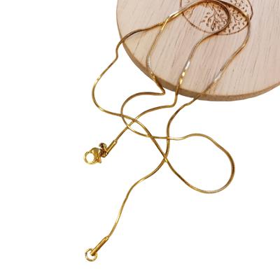 [R8077] - Golden 'Square Snake Mesh' Steel Chain - 45 Cm 1 Mm