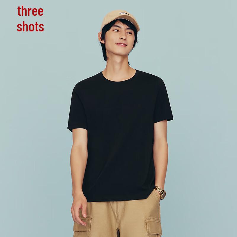 Sankiang Men's Pure Cotton Round Neck Short Sleeve T-Shirt