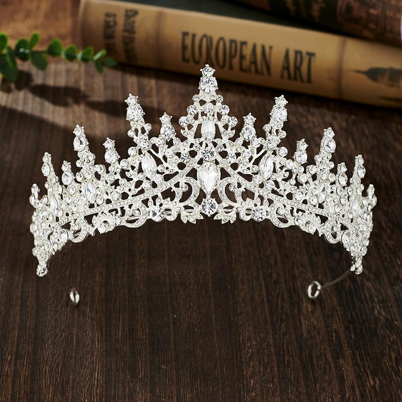 New Wedding Set Bride Accessories Crown Green Leaf Shoulder Strap Diamond Encrusted Headwear Wedding Dress Photo Props Ceremony