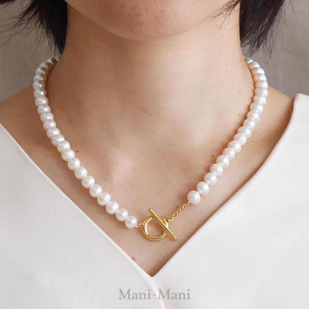 Collar de repisa Perla de agua dulce Perla Material natural SV925 Metal hipoalergénico Estuche de joyería de lujo Garantía Bolsa con cordón Incluye paño de cuidado en