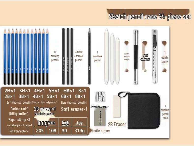Professional Fine Arts Sketch & Colored Pencils Set - Creative Toolkit for Drawing & Painting