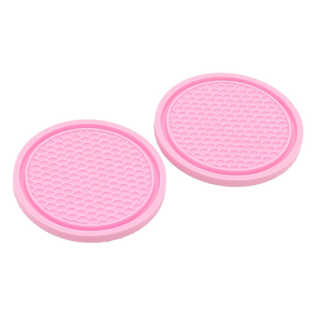 Soft and Flexible 2Pcs Car Cup Coaster Texture Soft Glue Anti slip Holder