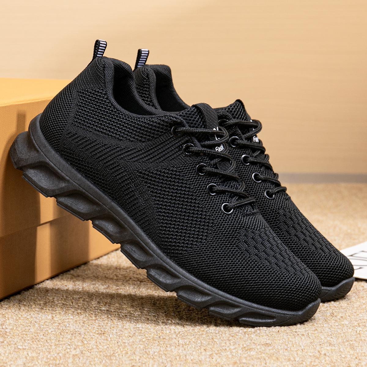 

Повседневная спортивная обувь Нескользящая Мягкая подошва Обувь для ходьбы для среднего и пожилого возраста Женская Легкая дорожная сетчатая обувь 35 чёрный