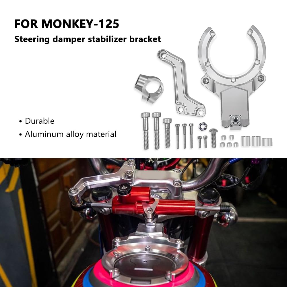 FOR Monkey 125 Monkey 125 Alumínium Lengéscsillapító Kiegészítő Motorkerékpárokhoz, Kormány Lengéscsillapító, Stabilizátor, Monkey 125, Konzoltartó, Rögzítőkészlet