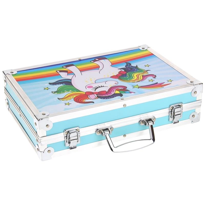 Art Set for Painting, Crayons, Paints, Case, 144 Pieces, Blue