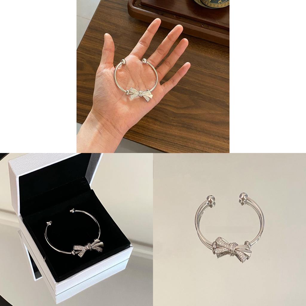 Minimalist Butterfly Bangle Bracelet For Women With Silver Plating And Sparkling Cz For Summer