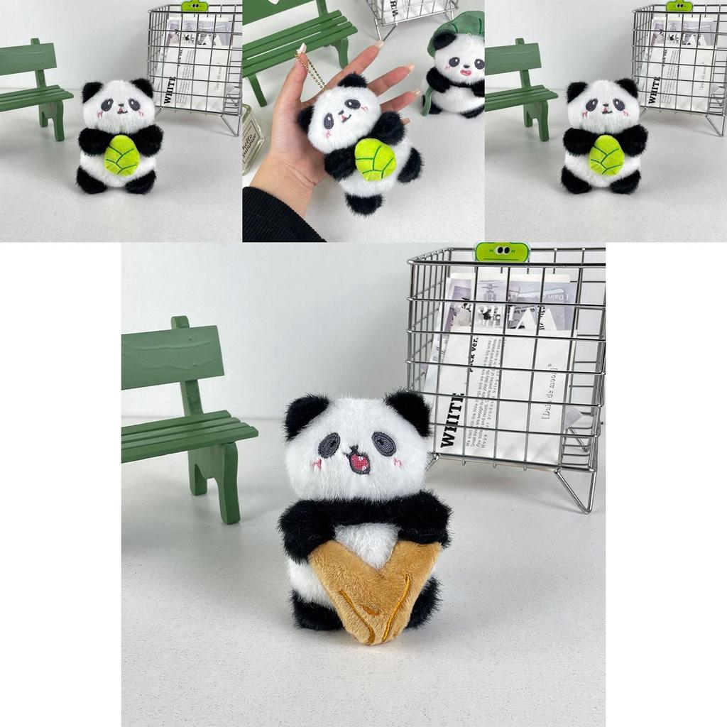 Adorable Plush Panda Keychain Cute Cartoon Animal Pendant Soft Toy With Pp Cotton Filling