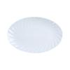 Hotel-Grade White Striped Oval Ceramic Fish Plate – Large and Ideal for Steamed Fish Dishes