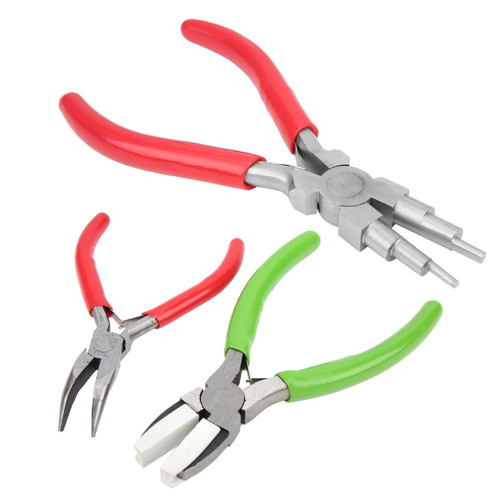 3pcs Flat Nose Bail Making Pliers Set 6-in-1 Function Nylon Pliers Sets  DIY Jewelry