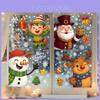 Kerst Window Cling Stickers Met Kerstman Sneeuwpop Rendier Sneeuwvlok Pvc Voor Feestdecoratie