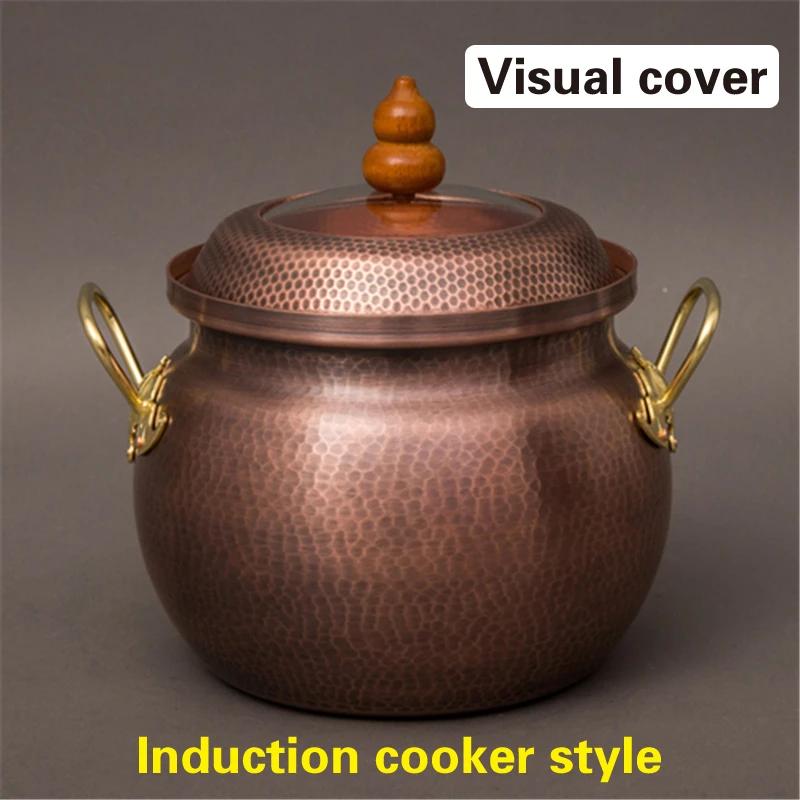 Thickened stewpot Handmade copper soup pot capacity copper pots Induction cooker soup pot Gas stockpot Pure Copper Soup Pots