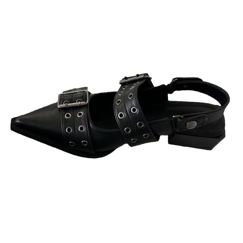 Französischer kleiner duftender Stil spitze Mary Jane Schuhe Retro mittelhoher dicker Absatz Einzelne Schuhe Damen Frühling und Sommer 2025 Rock kleine Lederschuhe