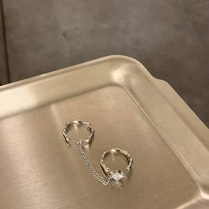 Exquisite Adjustable Open Ring With Geometric Design And Brilliant Zirconia For Women Trendy