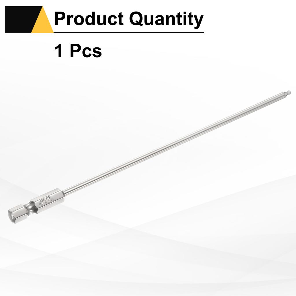 1/2/3pcs Ball End Hex Screwdriver Bit H1.5/H2/H2.5/H8 Head 1/4" Hex Shank 150mm (6") Long Magnetic Metric Screw Driver Drill Bit