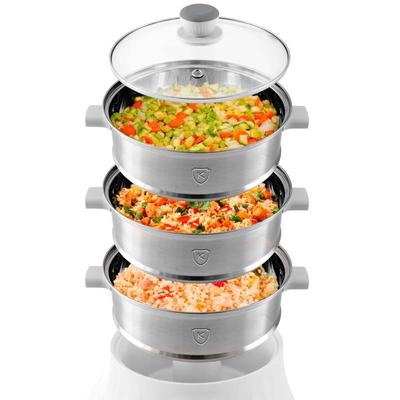 Electric Steamer and Couscous Pot - 9 Liters - 900w - Programmable Cooking - LED Display - Keep Warm