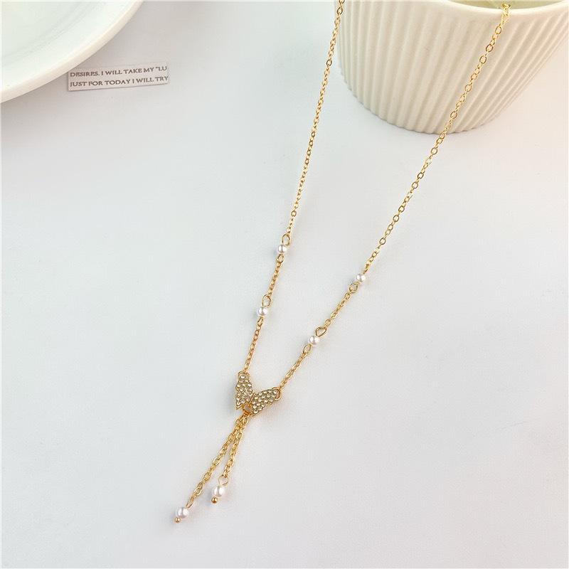 2023 Pearl Butterfly Choker: Women's High-End Luxury Necklace with Zircon Clavicle Chain