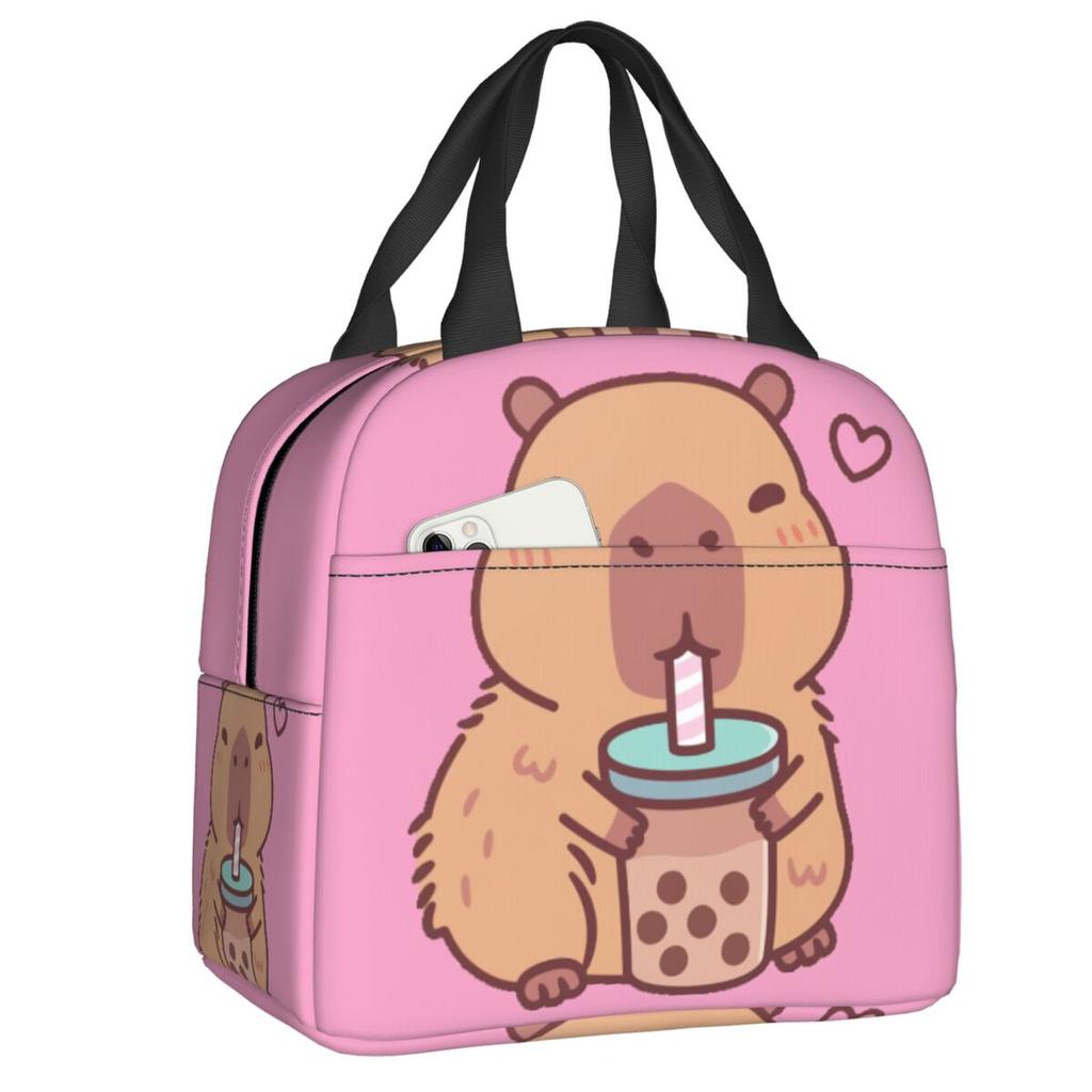 Custom Capybara Insulated Lunch Bag for Women Leakproof Cooler Thermal Lunch Tote Office Picnic Travel