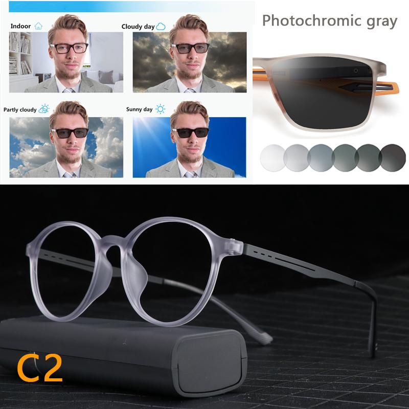 Ultralight Titanium Retro Round Anti Blue Light Photochromic Reading Glasses For Men Computer Presbyopic Eyeglasses Women