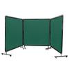Welding Screen with Frame, 6' x 6' 3 Panel Welding Curtain Screens, Flame-Resistant Vinyl Welding Protection Screen on 12 Swivel Wheels (6 Lockable),