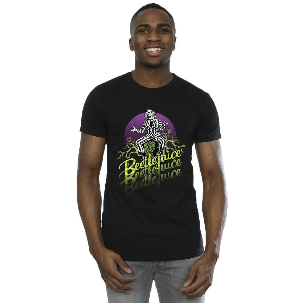 Beetlejuice Mens Purple Circle T-Shirt