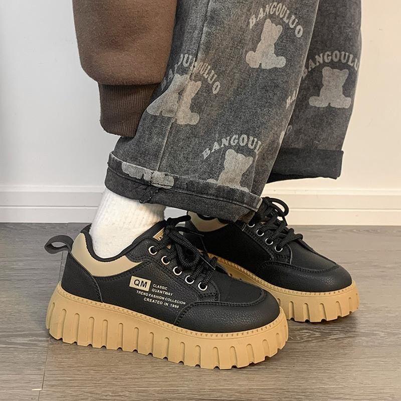 Shoes Platform White Shoes Women's Ins Tide 2025 Spring Lightweight Versatile Biscuit Shoes Women's Shoes Niche Casual Board Shoes