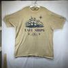 T-shirt Vintage Storia Nautica 2XL Velieri Cuffy Dorato Punto Singolo USA