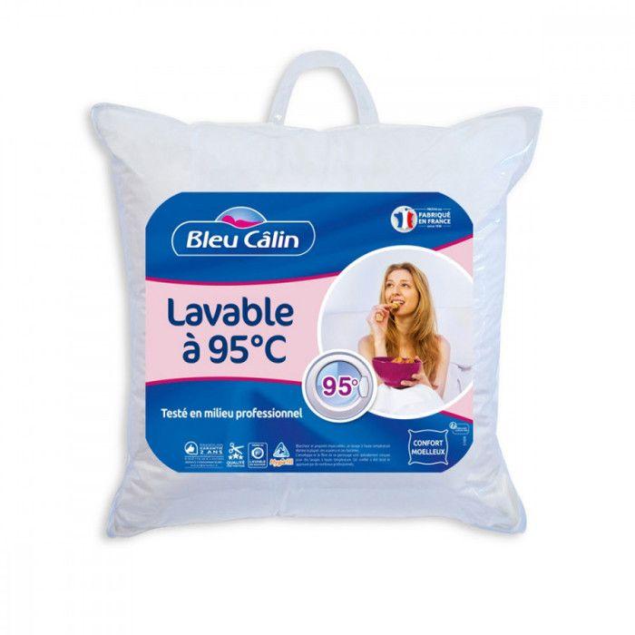 Lot de 2 oreillers Hotelier à bouillir Hygiafil 60 x 60 cm "Bleu Calin"